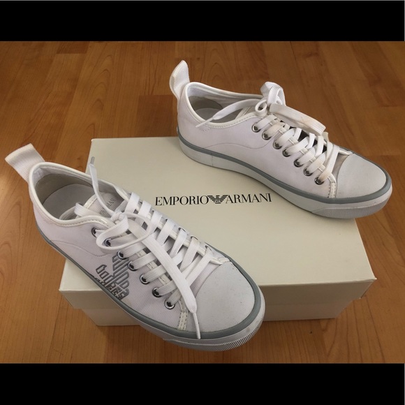 white armani shoes